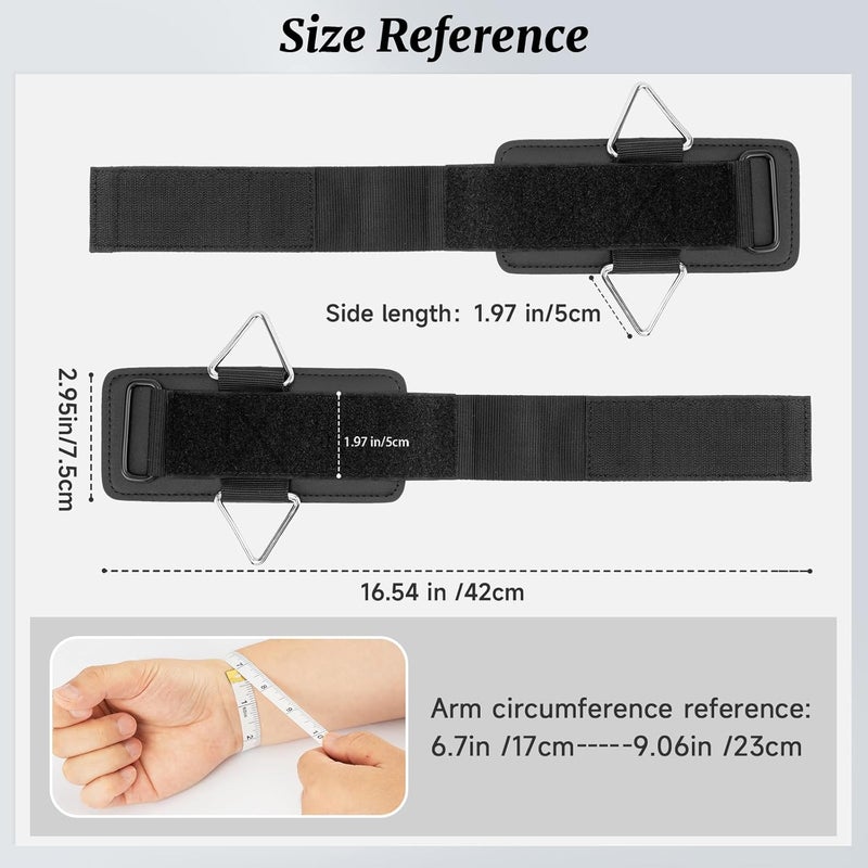 MOST GRIP Wrist Cuffs with D-Ring, Wrist Wraps for Weightlifting with Neoprene Padding, Wrist Straps for Cable Machines - Image 2